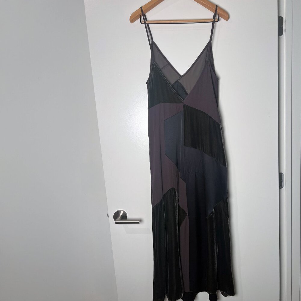 ZARA Studio AW21 Patchwork Velvet & Satin Slip Dress — Maxi, Spaghetti Straps, O - Picture 5 of 8